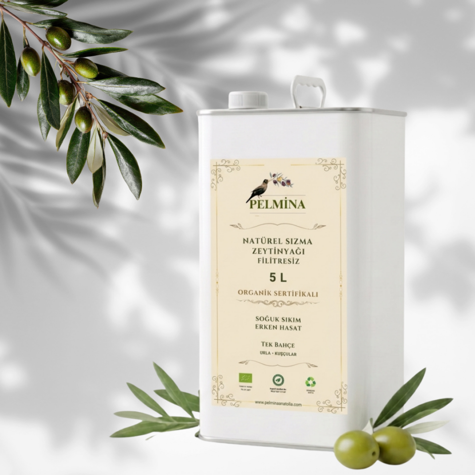 Pelmina Organik Naturel Sızma Zeytinyağı 5 Lt