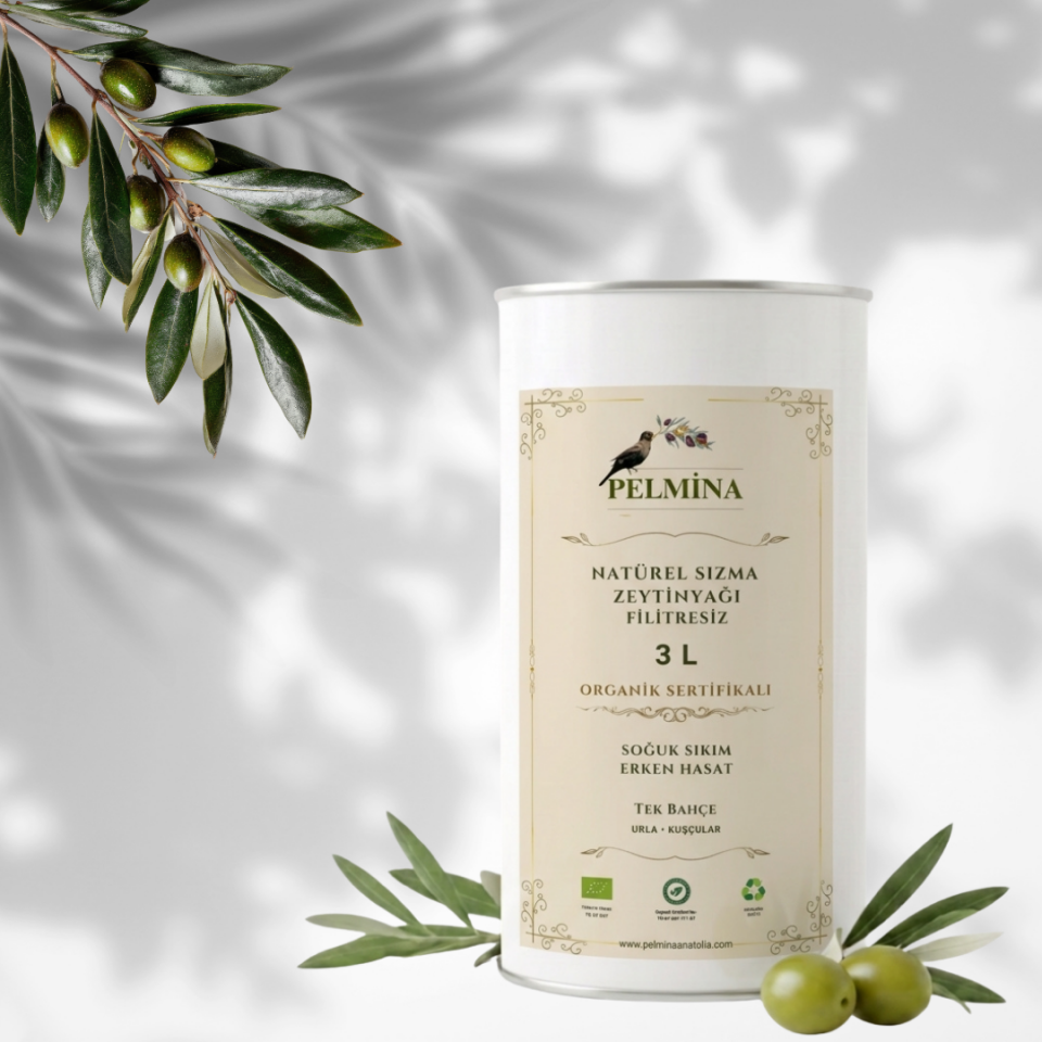 Pelmina Organik Naturel Sızma Zeytinyağı 3 Lt